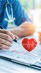 Fototapete - Researchers monitoring vital signs of patients during a drugs clinical trial