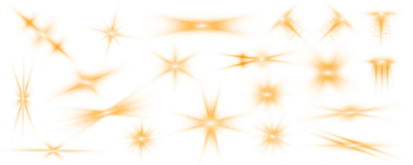 Aufkleber -  Gold light spiral effect. Glittering wavy trail. Large collection of bright yellow light effects for your design on transparent background. 