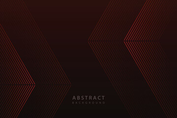 Wall Mural - dark red abstract background with modern transparent hexagon corner lines
