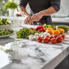 person preparing salad