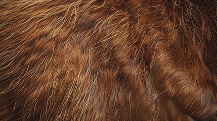 Close up of brown horse fur skin texture pattern background