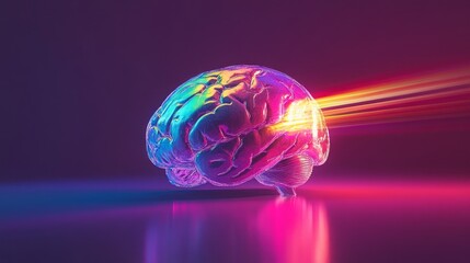 Poster - A colorful brain with a light shining on it