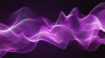 Fototapete - Elegant purple sound wave pattern with smooth, undulating lines. Perfect for creating a modern and artistic digital visual