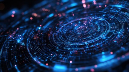 Leinwandbilder - Elegant technology pattern art with sophisticated graphics and modern design elements. Perfect for high-tech and digital-themed visuals