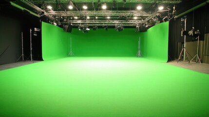 Poster - Customizable green screen studio - Modular green screen studios that can be adapted to different shooting needs, offering flexibility in layout, lighting, and equipment configurations.