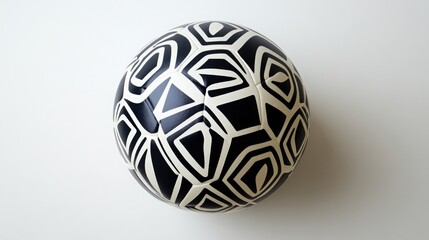 Poster - Elegant white background featuring a classic black and white soccer ball, emphasizing its classic geometric pattern and design