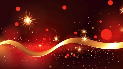 Wall Mural - red velvet waves sparkling with golden bokeh lights creating an elegant festive backdrop for christm