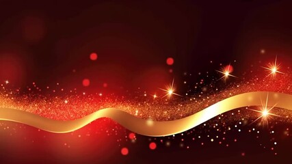 Wall Mural - red velvet waves sparkling with golden bokeh lights creating an elegant festive backdrop for christm