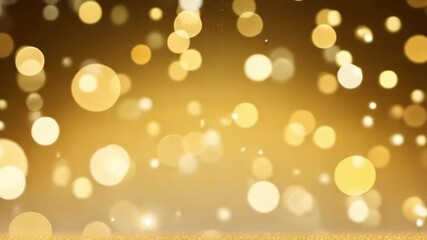 Wall Mural - golden glitter sparkling on a surface with a golden bokeh effect background, creating a luxurious an