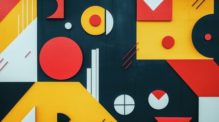 Poster - Geometric graphics background, featuring shapes like triangles, circles, and squares to create visually striking patterns that add structure and rhythm to video content