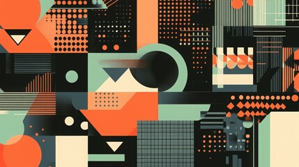 Poster - Sophisticated graphics pattern art featuring technology-inspired motifs and geometric designs. Perfect for creating a modern and cutting-edge visual impact