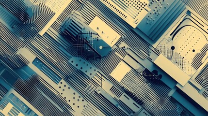 Poster - Sophisticated graphics pattern art showcasing technology-inspired designs. Features intricate patterns and clean lines for a modern digital look