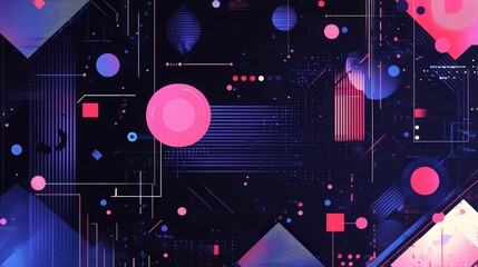 Poster - Sophisticated graphics pattern art showcasing technology-inspired designs. Features intricate patterns and clean lines for a modern digital look