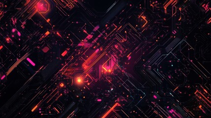 Fototapete - Sophisticated graphics pattern art with advanced technology themes and intricate patterns. The design offers a contemporary and high-tech visual experience