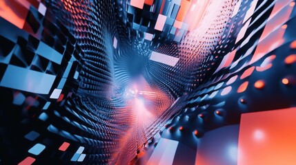 Fototapete - Sophisticated graphics pattern art with advanced technology themes and intricate patterns. The design offers a contemporary and high-tech visual experience