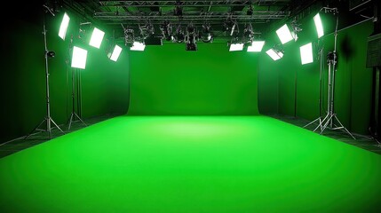 Poster - Green screen lighting - Best practices for lighting a green screen setup to achieve even illumination, minimize shadows, and avoid color spill, which is crucial for clean keying in post-production.