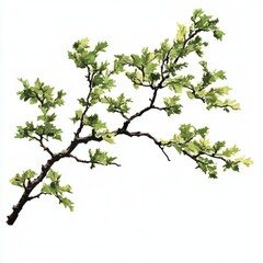 painterly quercus alba branch