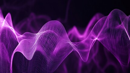 Aufkleber - Sophisticated purple sound wave graphics with smooth curves and rhythmic motion. Perfect for high-tech and digital-themed designs