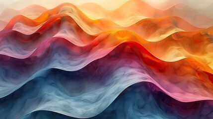Wall Mural - Colorful abstract patterns, soft gradients and repeating elements create a calming effect.