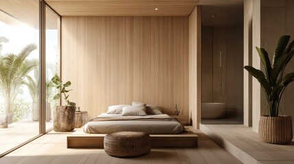 Poster - Light wood texture for eco-conscious interiors A niche focused on light, natural wood used in spaces that prioritize sustainability and simplicity.