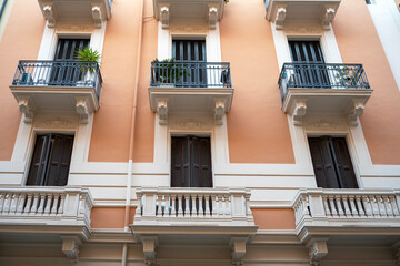 Wall Mural - Building facade in the Umbertino district of the city of Bari in Italy