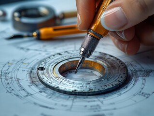 Poster - Construction Drafter Hands Blueprint sustainable