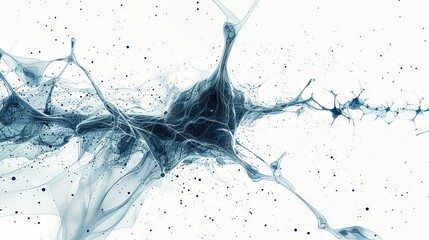 Poster - Abstract Blue Network with Scattered Dots