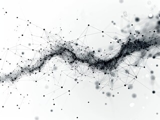 Poster - Black and White Abstract Network of Lines and Dots