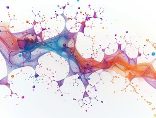 Poster - Colorful Abstract Liquid Art with a White Background