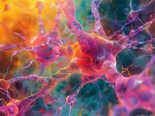 Poster - Abstract Representation of a Neuron with Colorful Dendrites