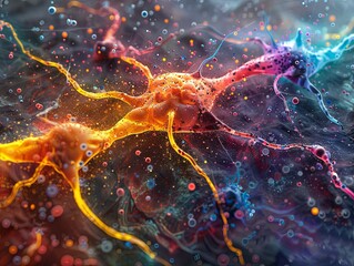 Poster - Abstract Representation of a Neural Network with Interconnected Neurons