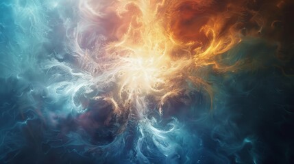 Wall Mural - Colorful swirling patterns create a mesmerizing cosmic effect in an abstract representation of the universe