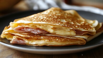 pancakes with boiled sausage and cheese