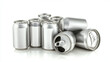 © ABX - Recyclable aluminum cans in a group ready to be processed