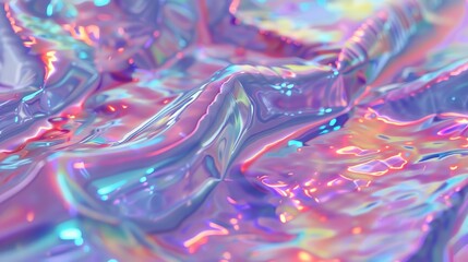 Wall Mural - Colorful abstract waves flowing gracefully in a vibrant gradient pattern against a dark background