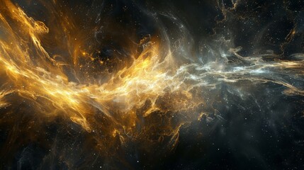 Wall Mural - vibrant cosmic explosion illuminating the dark void of space with swirling colors and energy