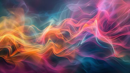 Wall Mural - Colorful abstract swirls of light and motion create captivating patterns in darkness