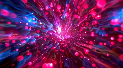 Wall Mural - Vibrant explosion of colors creating an abstract representation of energy in a digital space