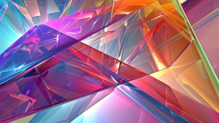 Wall Mural - colorful abstract geometric shapes blend together, creating a vibrant pattern of light and color ref