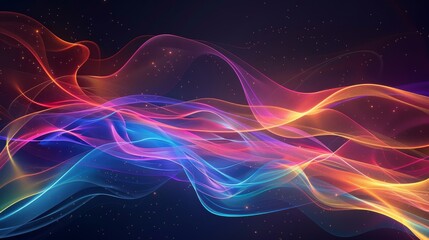 Wall Mural - colorful swirling lights create a vibrant abstract display against a dark background with dynamic wa