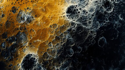 Wall Mural - unique abstract texture featuring dark and golden hues resembling fluid patterns on a surface