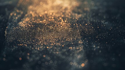 Wall Mural - Exploration of abstract textures with shimmering particles and dark background in a creative display