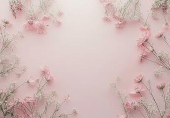 Wall Mural - Pink Floral Frame.