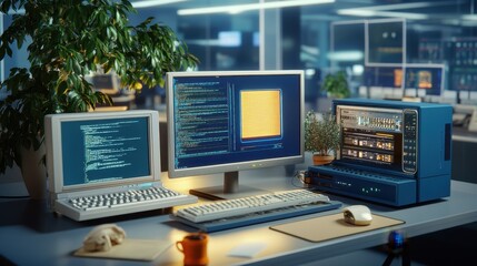 evolution of personal computers from massive machines to sleek futuristic tablets