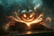 © Thomas - Eerie Pumpkin-Head and Enchanted Book on Halloween