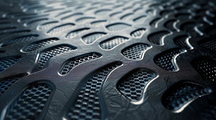 Wall Mural - textured surface with unique patterns highlighting shadows and reflections in a close-up view