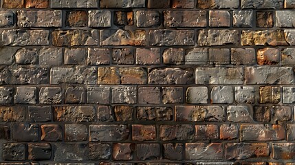 Textured brick wall featuring a blend of colors and aged surfaces in a rustic urban setting