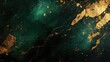 © visual artstock - Abstract background with green and gold marble texture.