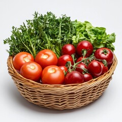 Organic vegetables in a basket ready for cooking