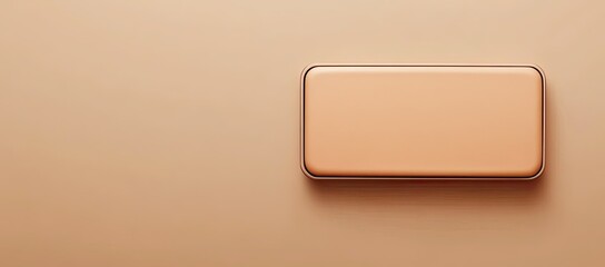 Poster - Beige Rectangular Button with a Subtle Outline on a Matching Background